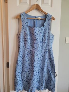 J.Crew Periwinkle Scalloped Dress